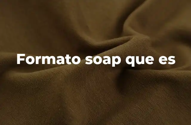 Formato Soap que es