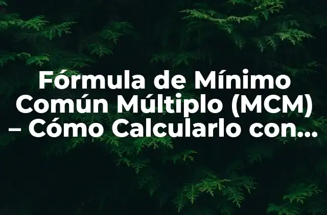 Fórmula de Mínimo Común Múltiplo (mcm) - Cómo Calcularlo con Ejemplos 2 ¿Qué es el Mínimo Común Múltiplo (MCM)?