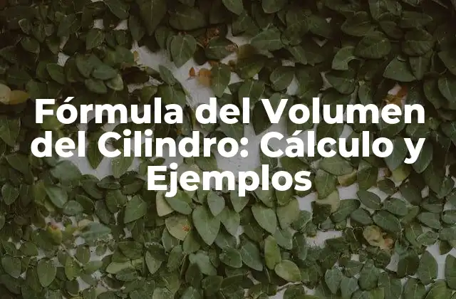 Fórmula Del Volumen Del Cilindro: Cálculo y Ejemplos