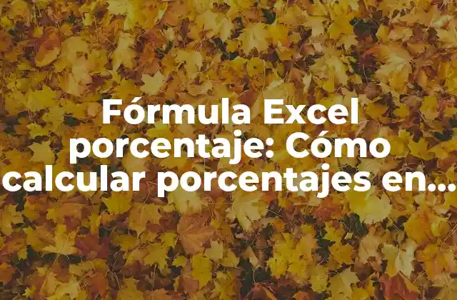 Fórmula Excel Porcentaje: Cómo Calcular Porcentajes en Excel de Manera Efectiva