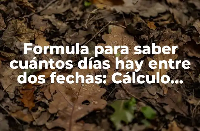 Formula para Saber Cuántos Días Hay entre Dos Fechas: Cálculo Fácil y Exacto