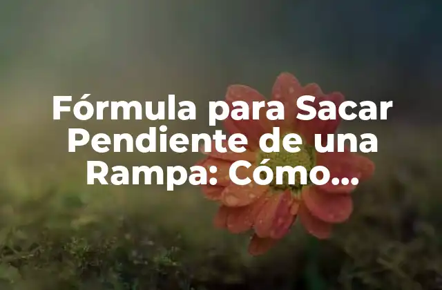 Fórmula para Sacar Pendiente de una Rampa: Cómo Calcularla con Exactitud