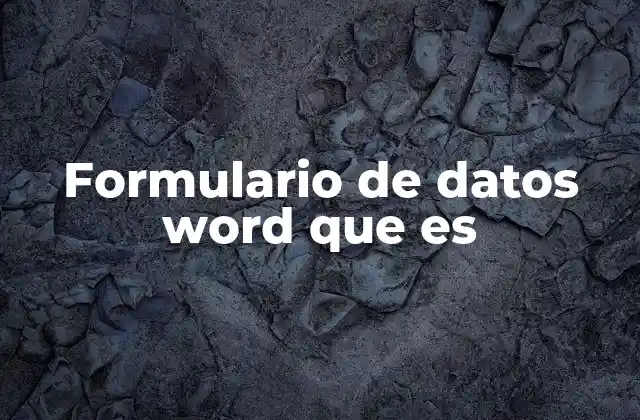 Formulario de Datos Word que es
