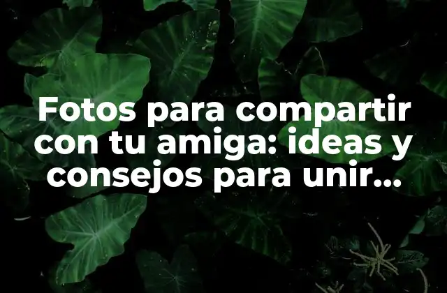 Fotos para Compartir con Tu Amiga: Ideas y Consejos para Unir Vuestra Amistad