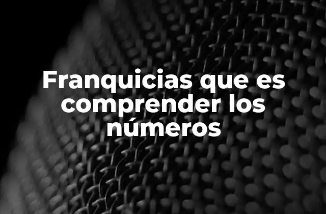 Franquicias que es Comprender los Números