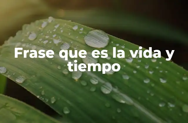 Frase que es la Vida y Tiempo