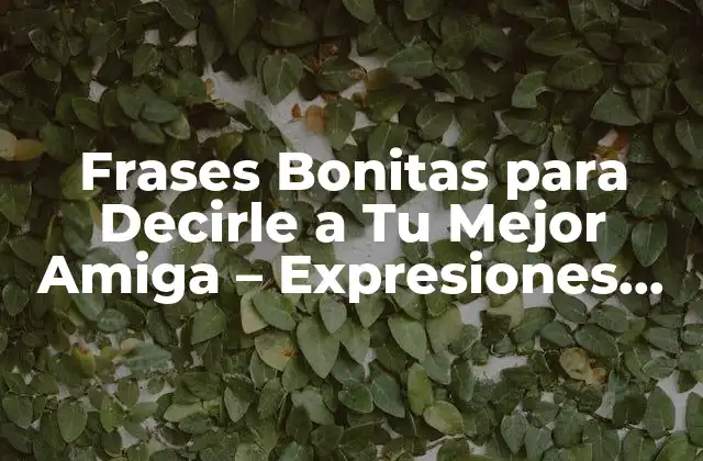 Frases Bonitas para Decirle a Tu Mejor Amiga – Expresiones de Amor y Agradecimiento