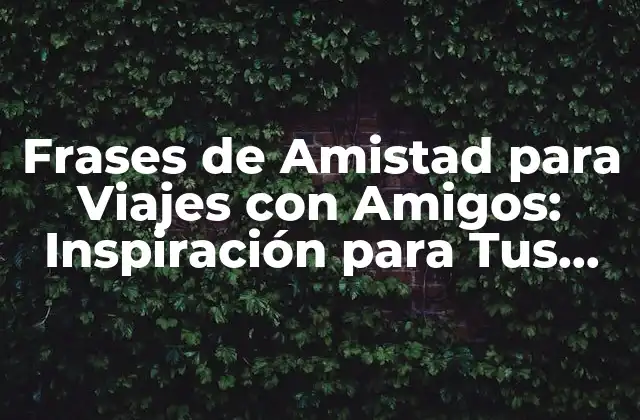 Frases de Amistad para Viajes con Amigos: Inspiración para Tus Aventuras