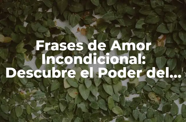 Frases de Amor Incondicional: Descubre el Poder Del Amor sin Límites