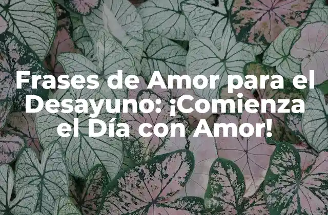 Frases de Amor para el Desayuno: ¡comienza el Día con Amor!