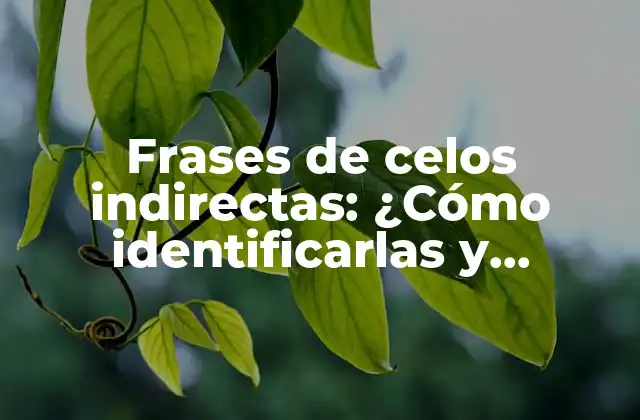 Frases de Celos Indirectas: ¿cómo Identificarlas y Superarlas?