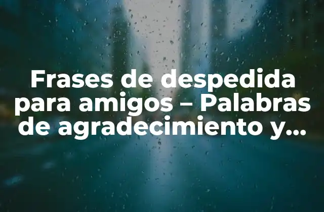 Frases de Despedida para Amigos – Palabras de Agradecimiento y Apoyo