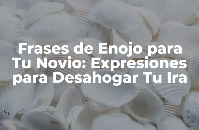 Frases de Enojo para Tu Novio: Expresiones para Desahogar Tu Ira