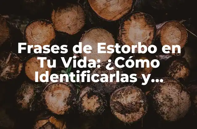 Frases de Estorbo en Tu Vida: ¿cómo Identificarlas y Superarlas?