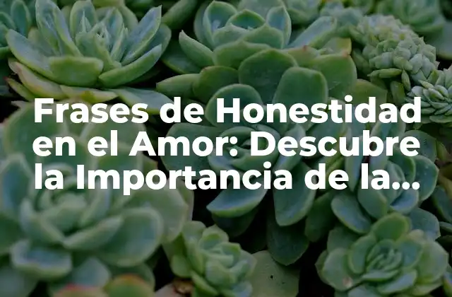 Frases de Honestidad en el Amor: Descubre la Importancia de la Sinceridad en las Relaciones
