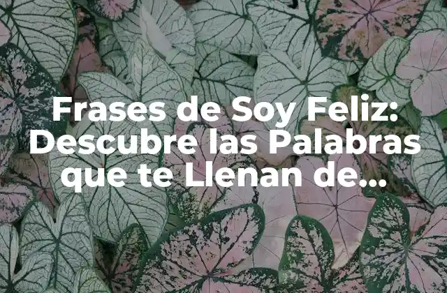 Frases de Soy Feliz: Descubre las Palabras que Te Llenan de Alegría