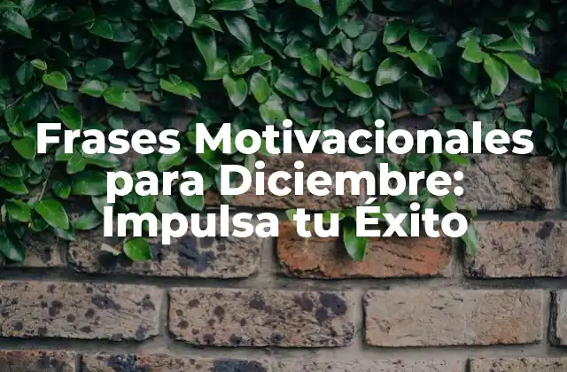 Frases Motivacionales para Diciembre: Impulsa Tu Éxito