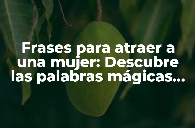 Frases para Atraer a una Mujer: Descubre las Palabras Mágicas para Conquistar Su Corazón
