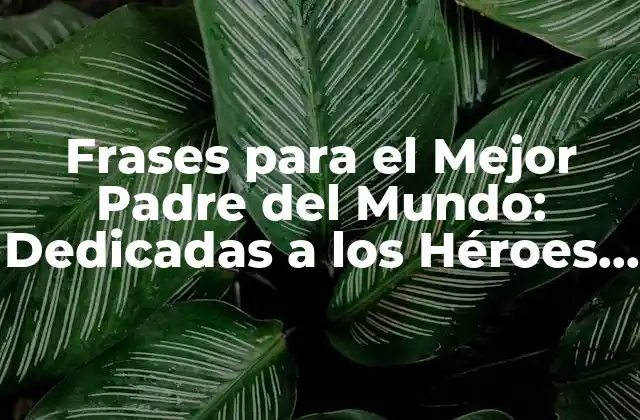 Frases para el Mejor Padre Del Mundo: Dedicadas a los Héroes Del Hogar