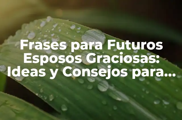 Frases para Futuros Esposos Graciosas: Ideas y Consejos para un Discurso Único
