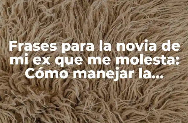 Frases para la Novia de Mi Ex que Me Molesta: Cómo Manejar la Situación