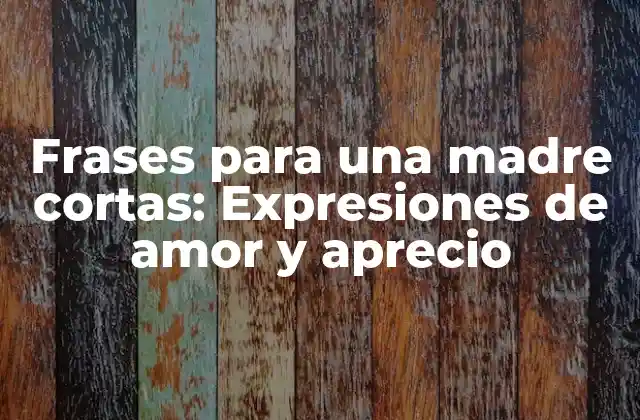 Frases para una Madre Cortas: Expresiones de Amor y Aprecio