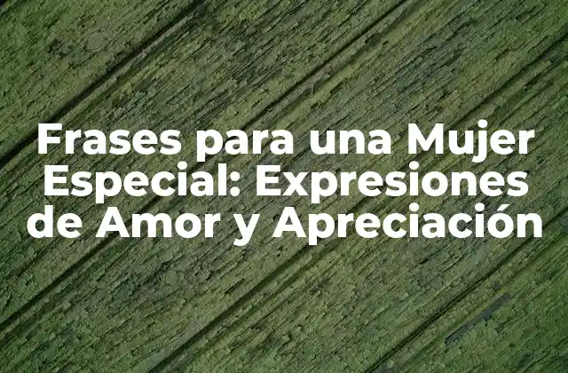 Frases para una Mujer Especial: Expresiones de Amor y Apreciación