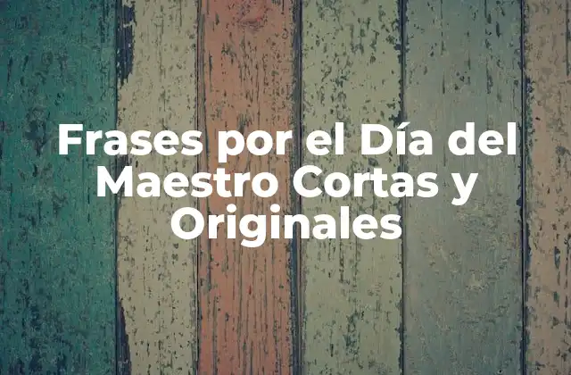 Frases por el Día Del Maestro Cortas y Originales
