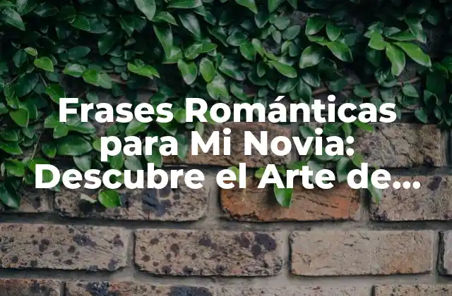 Frases Románticas para Mi Novia: Descubre el Arte de Expresar Tu Amor