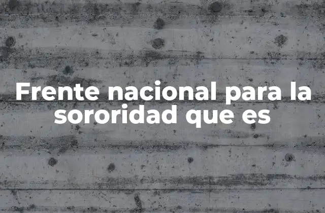 Frente Nacional para la Sororidad que es