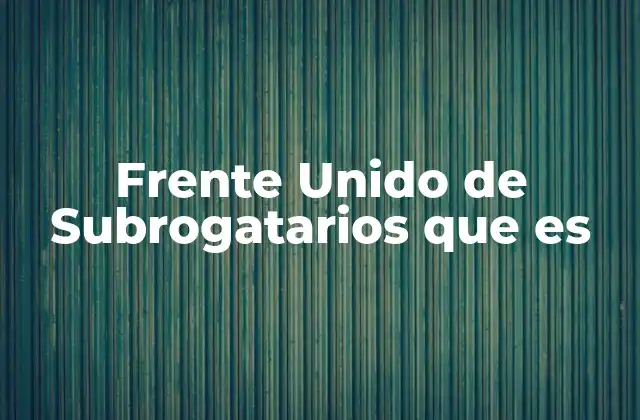 El rol del Frente Unido de Subrogatarios en el sistema financiero
