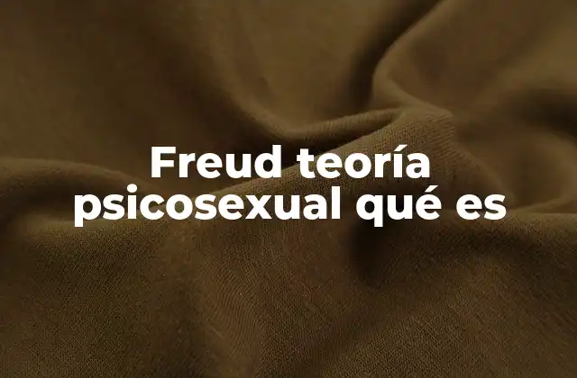 Freud Teoría Psicosexual Qué es