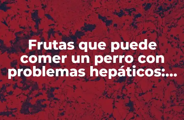 Frutas que Puede Comer un Perro con Problemas Hepáticos: Guía Definitiva para Dueños de Perros