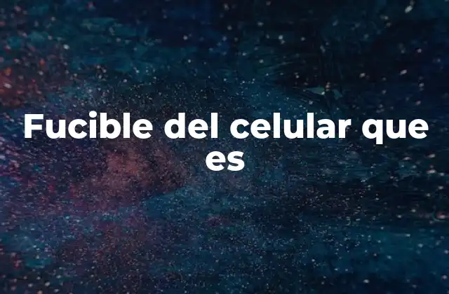 Fucible Del Celular que es