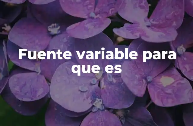 Fuente Variable para que es