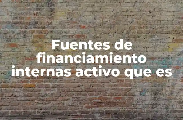 Fuentes de Financiamiento Internas Activo que es 2 La importancia de la autonomía financiera en la empresa