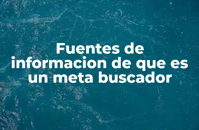 Fuentes de Informacion de que es un Meta Buscador
