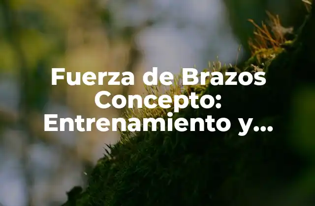 Fuerza de Brazos Concepto: Entrenamiento y Desarrollo