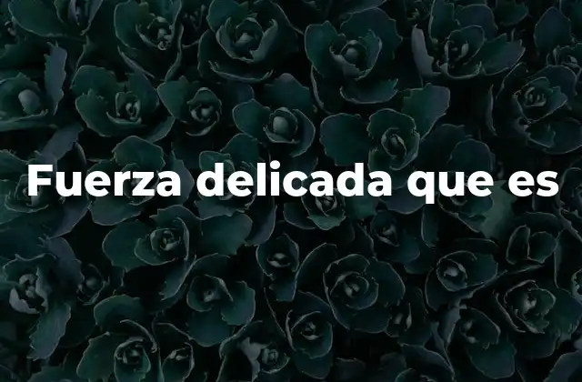 Fuerza Delicada que es