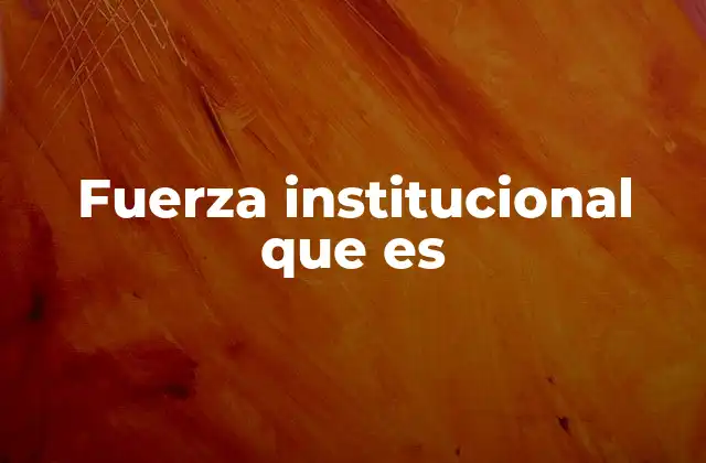 Fuerza Institucional que es