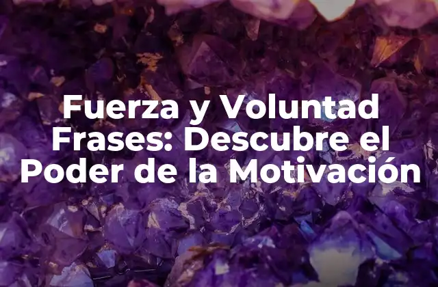 Fuerza y Voluntad Frases: Descubre el Poder de la Motivación