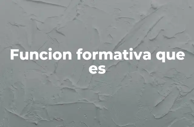 Funcion Formativa que es