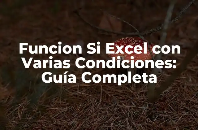 Funcion Si Excel con Varias Condiciones: Guía Completa