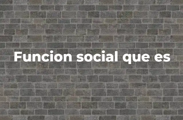 Funcion Social que es