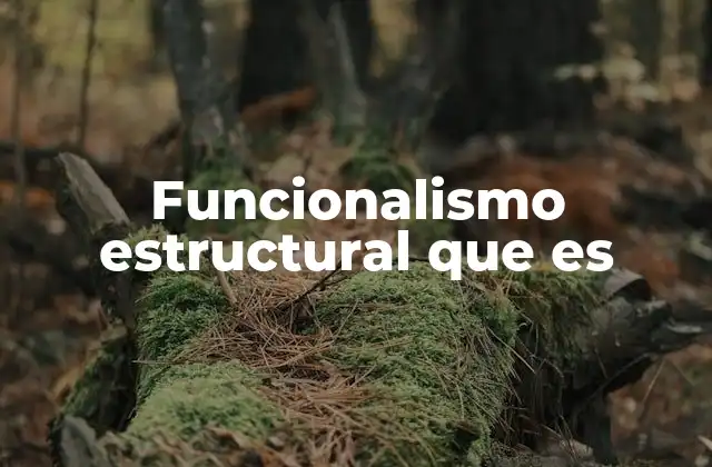 Funcionalismo Estructural que es
