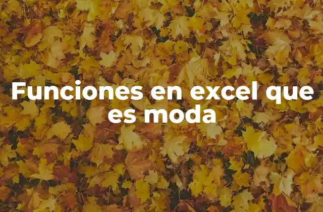 Funciones en Excel que es Moda
