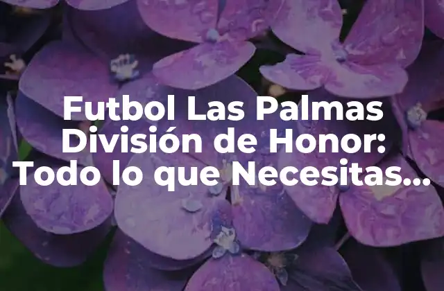 Futbol las Palmas División de Honor: Todo Lo que Necesitas Saber 2 Orígenes del Futbol Las Palmas