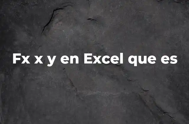Fx X y en Excel que es