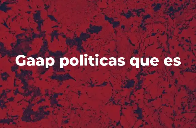 Gaap Politicas que es