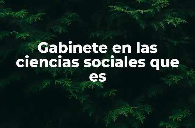 Gabinete en las Ciencias Sociales que es